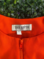 Bright Orange Zip-Front A-Line Dress