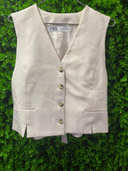 Zara Cream Tailored Waistcoat