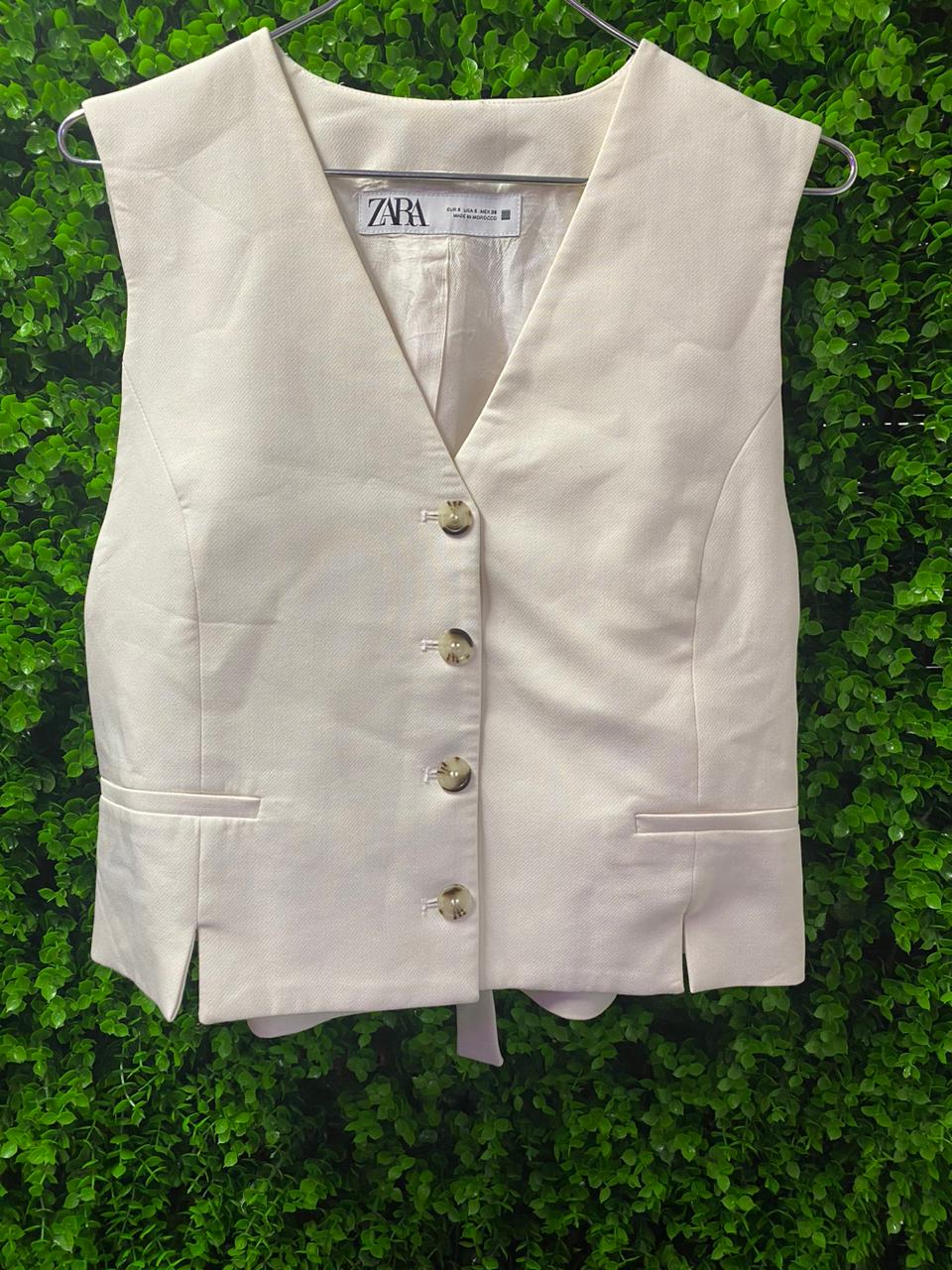 Zara Cream Tailored Waistcoat