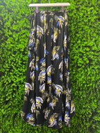 Black Tropical Print Two-Piece Set