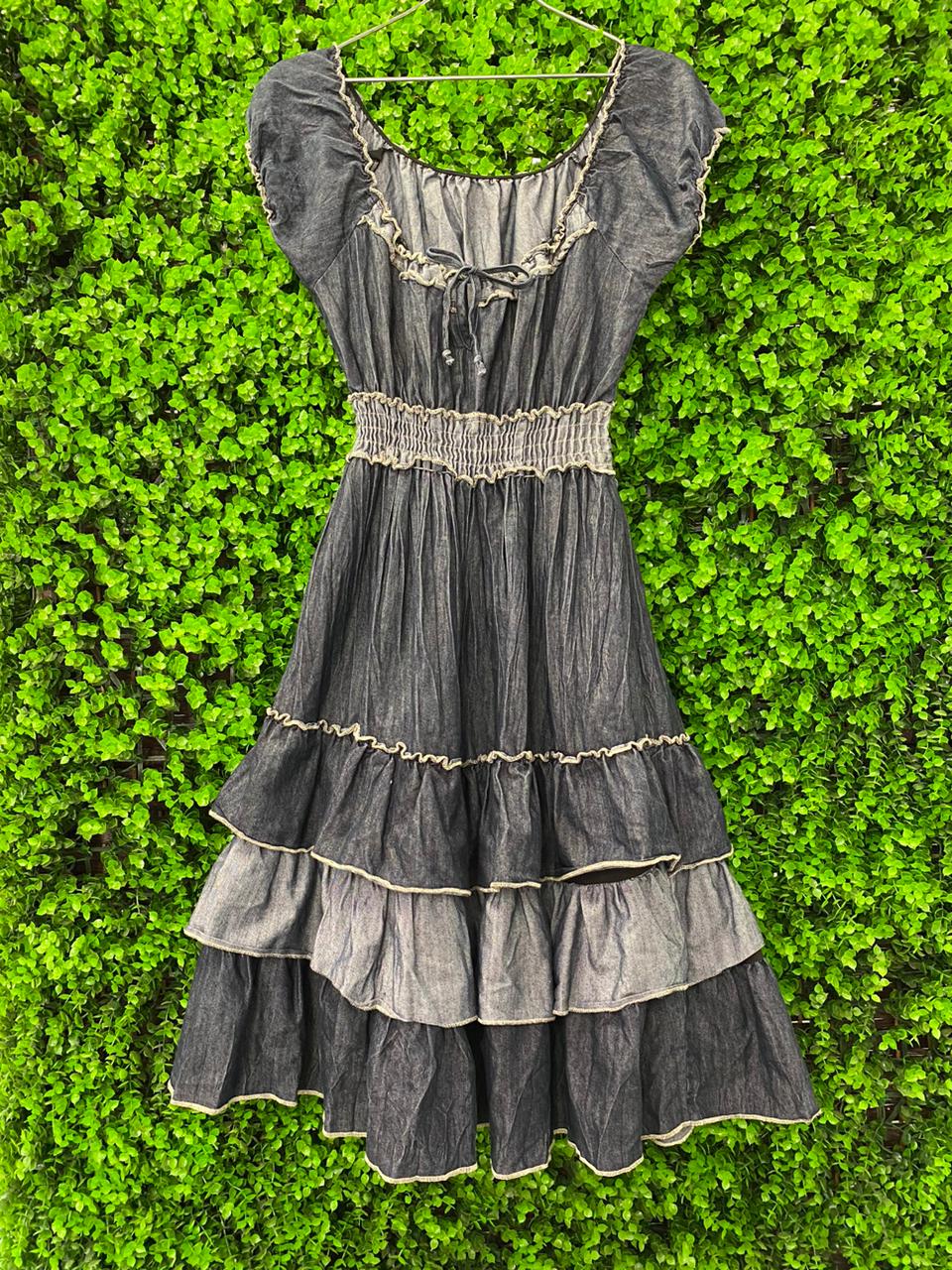 Charcoal Tiered Boho Dress