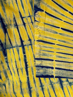 Blue & Mustard Tie-Dye Floor-Length Dress