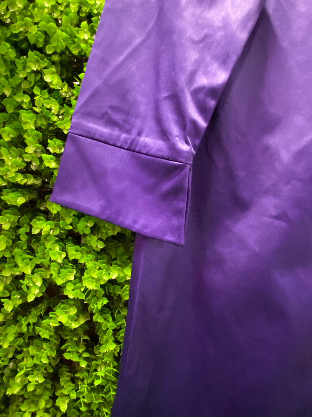 Purple Satin Button Up Shirt Dress