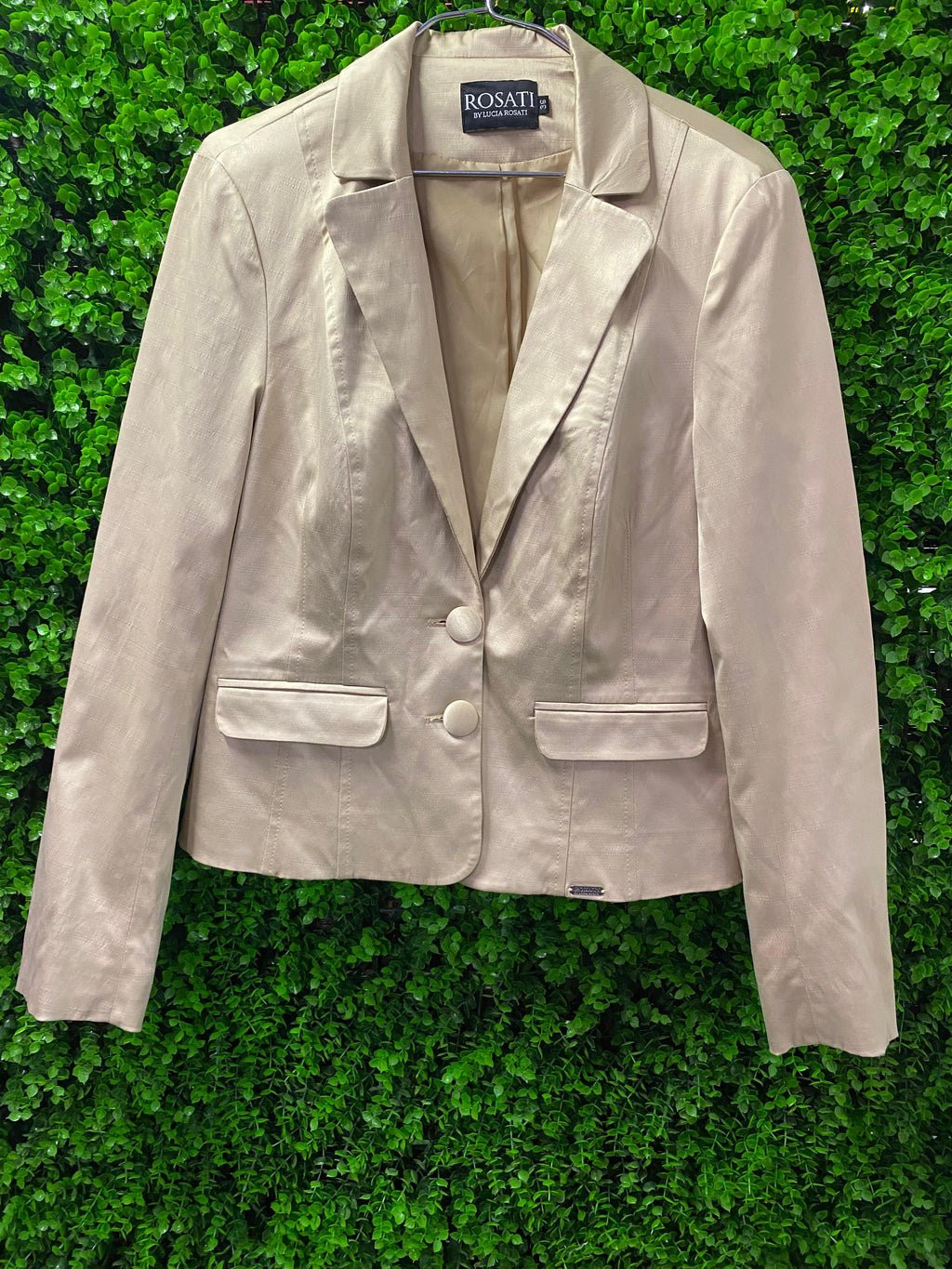 Champagne Satin Tailored Blazer