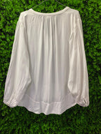 Ivory Tassel Tie Blouse