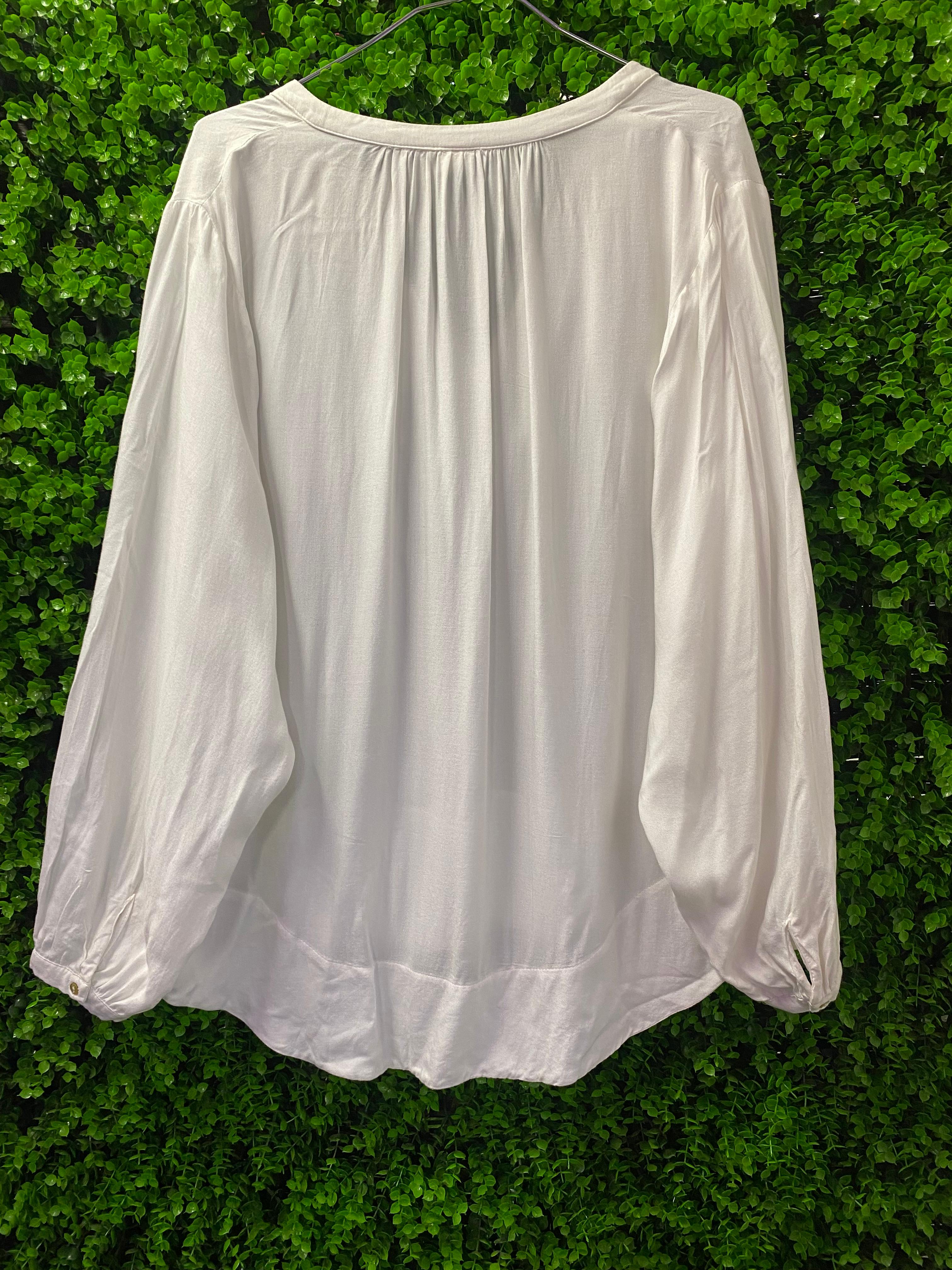 Ivory Tassel Tie Blouse