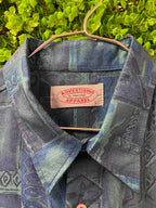 Vintage Geo Print Button-Up Shirt