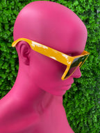 Amber Angular Shield Sunglasses