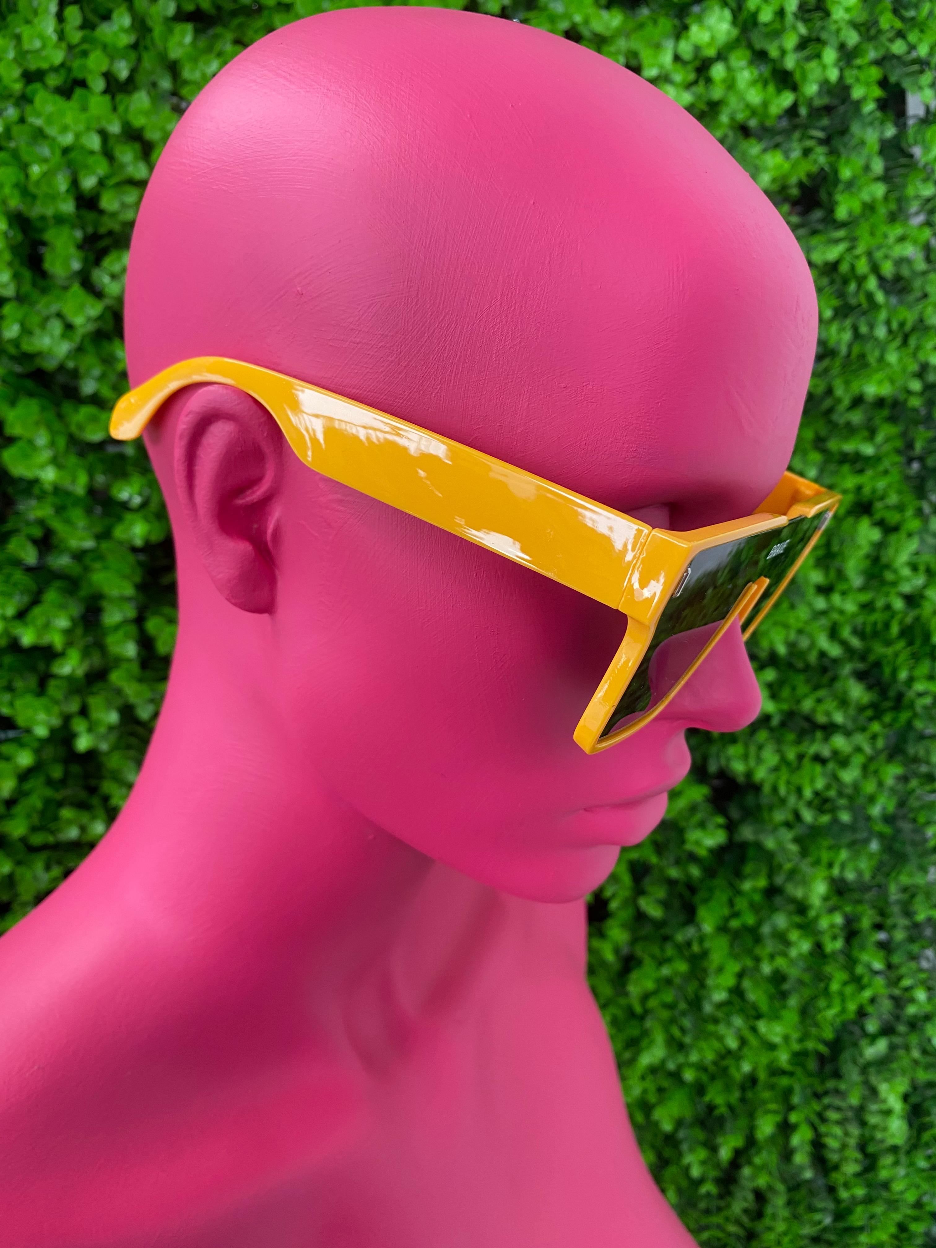 Amber Angular Shield Sunglasses