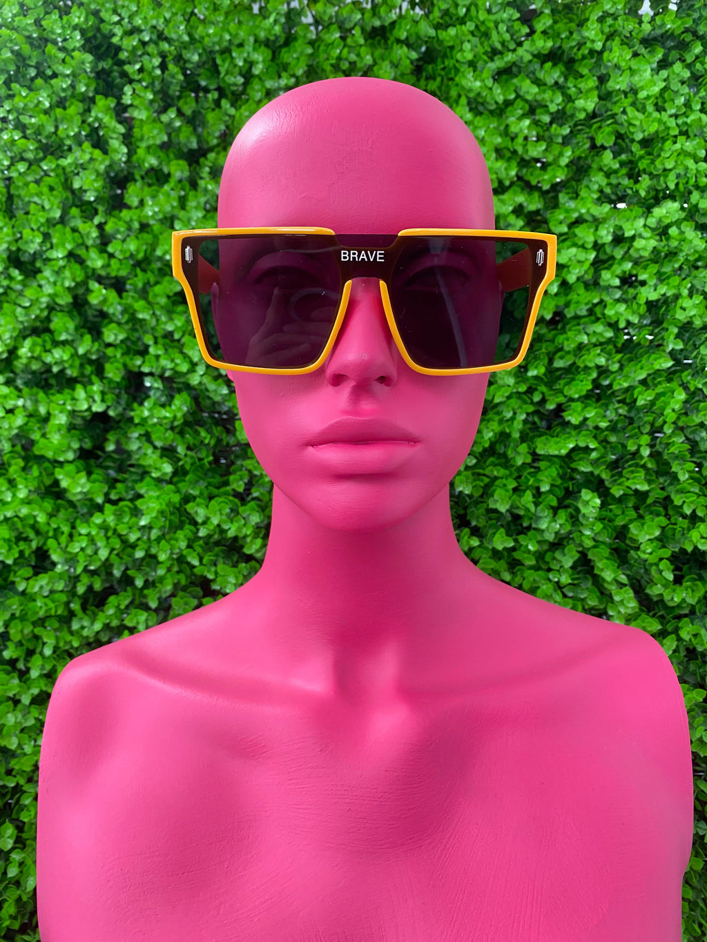 Amber Angular Shield Sunglasses