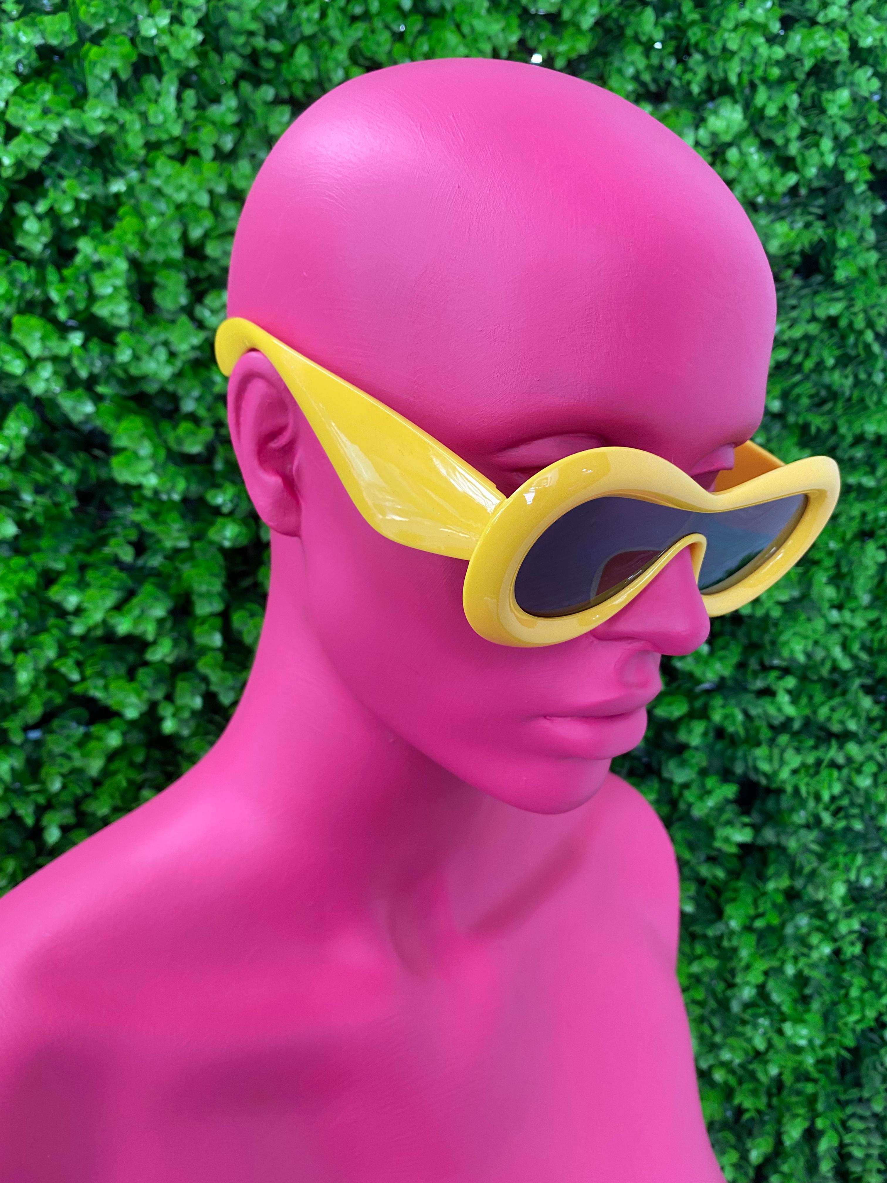 Chartreuse Oval Statement Sunglasses