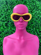 Chartreuse Oval Statement Sunglasses