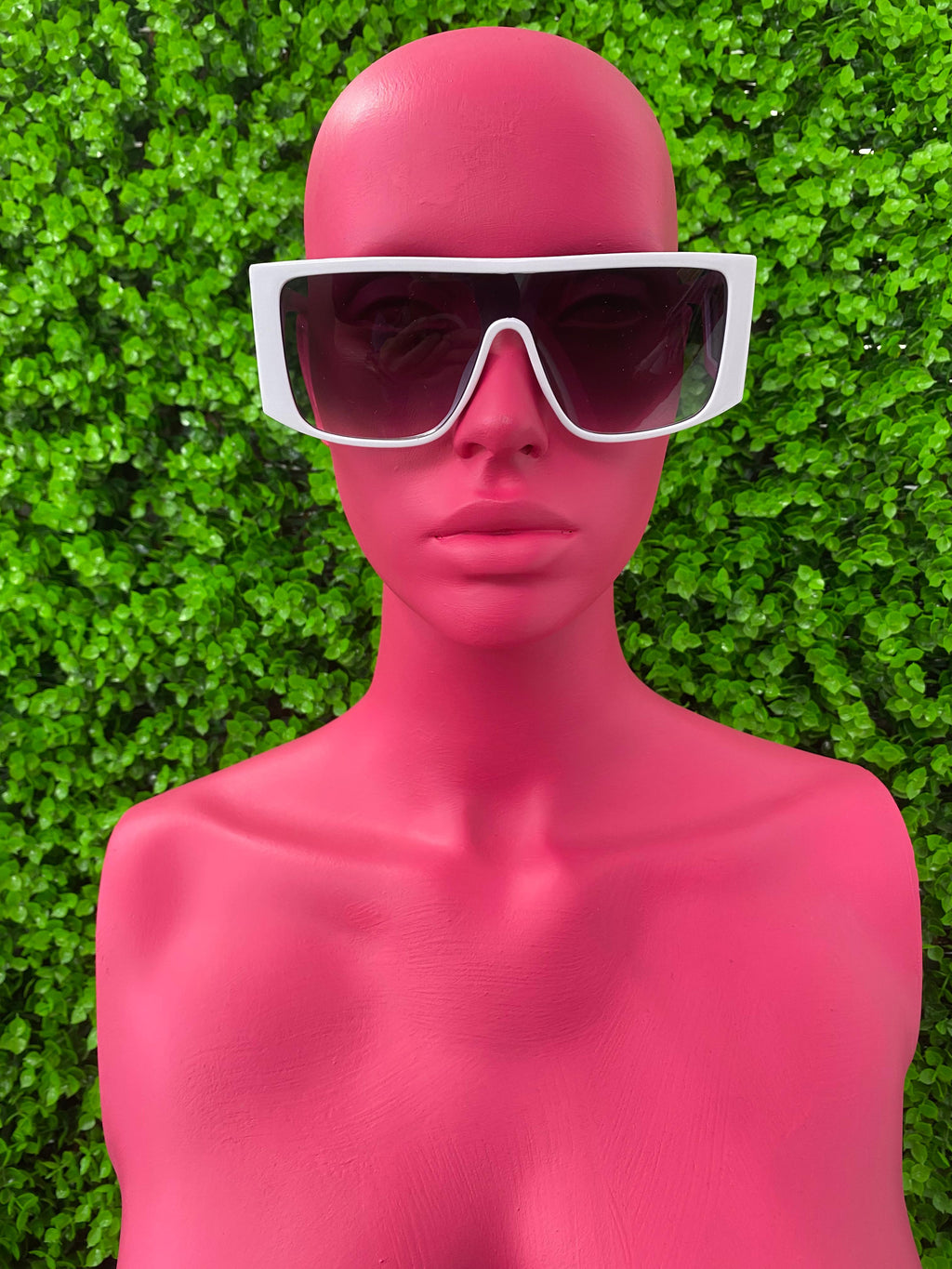 White Futuristic Visor Sunglasses