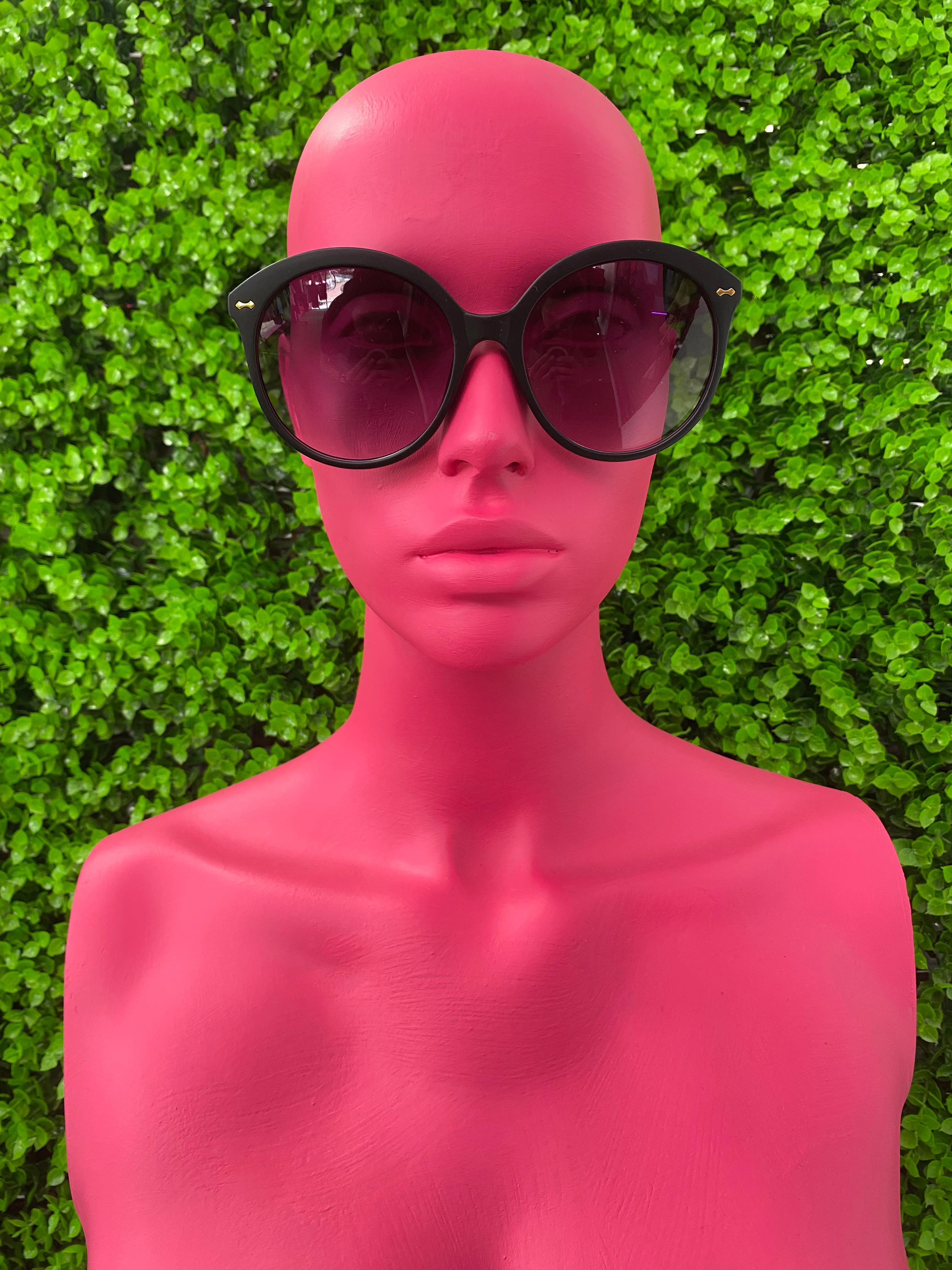 Black Slim Cat-Eye Sunglasses
