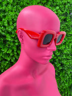 Cherry Red Square Sunglasses