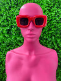 Cherry Red Square Sunglasses