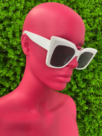 Ivory Geometric Cat-Eye Sunglasses