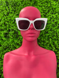 Ivory Geometric Cat-Eye Sunglasses
