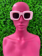 Blush Sculpted Square Sunglasses