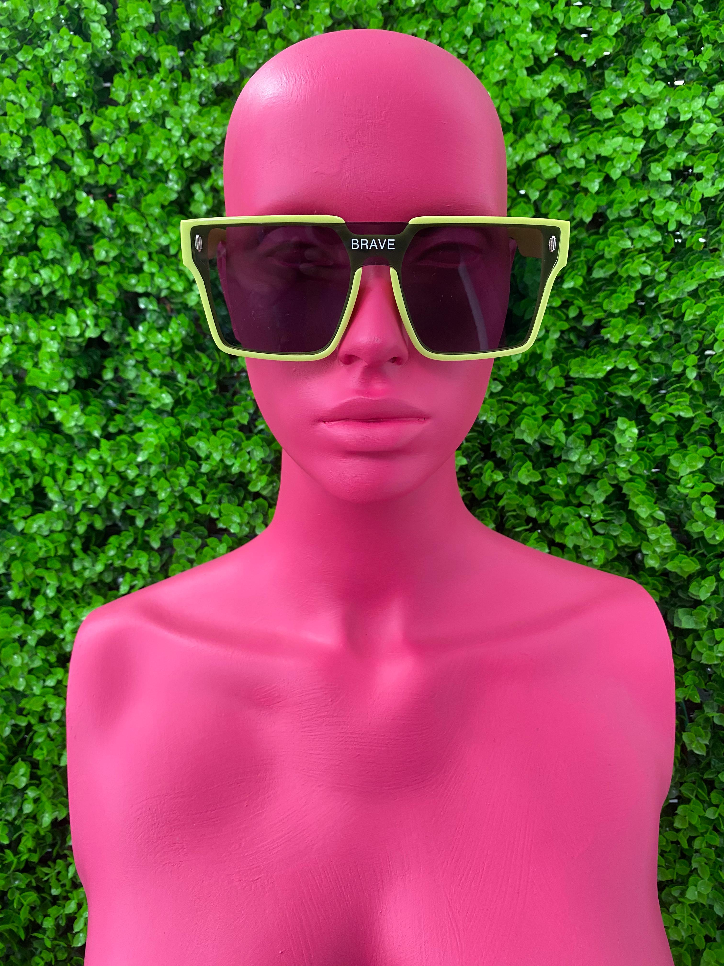 Black Angular Visor Sunglasses