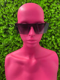 Flat-Top Black Shield Sunglasses