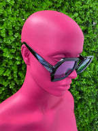 Black Geometric Statement Sunglasses