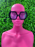 Black Geometric Statement Sunglasses
