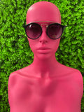 Black Round Statement Sunglasses