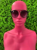 Black Round Statement Sunglasses