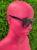Black Round Statement Sunglasses