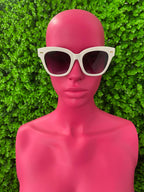 White Cat-Eye Sunglasses