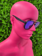 Blue Mirror Butterfly Sunglasses