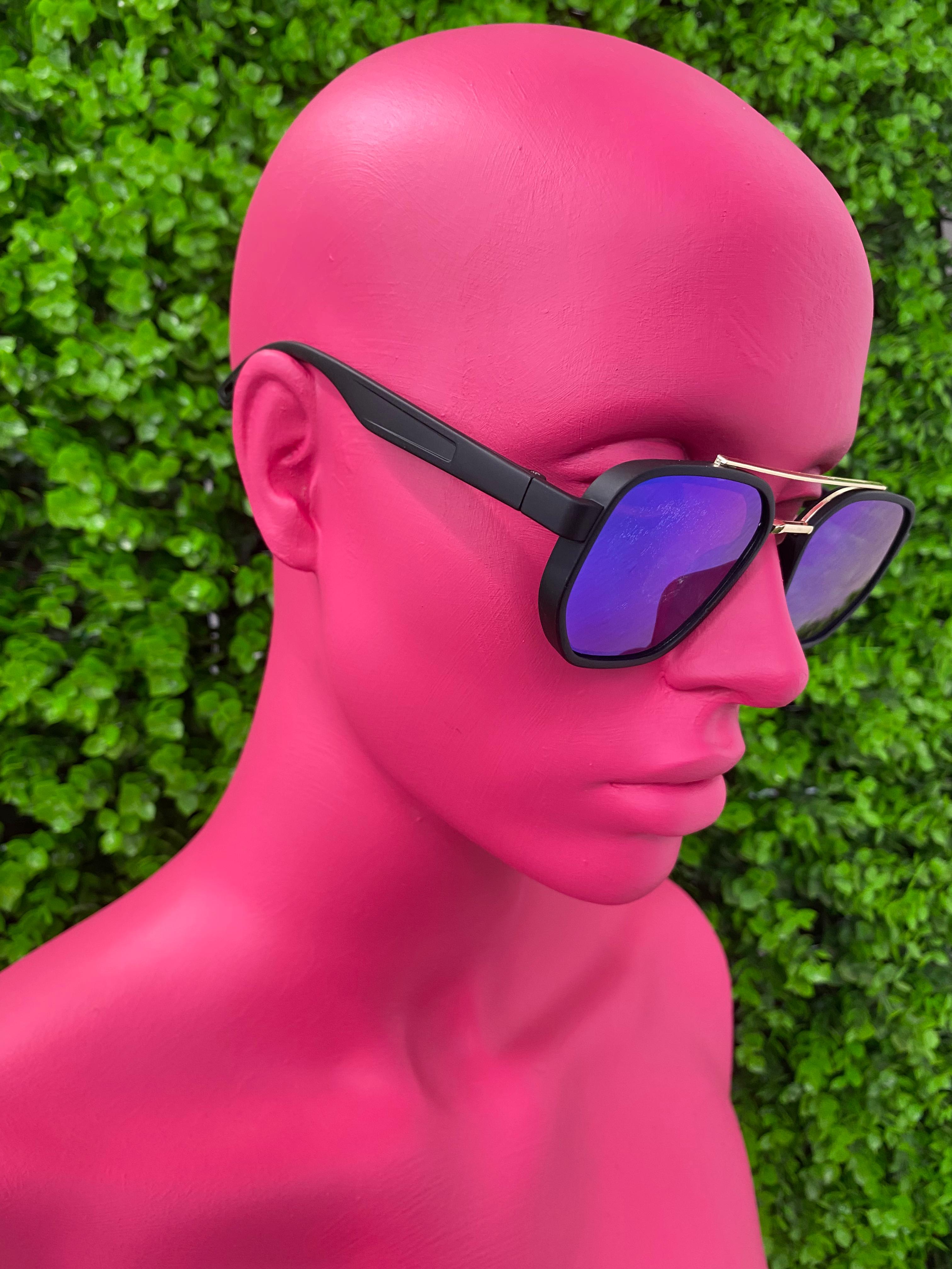 Blue Mirror Butterfly Sunglasses