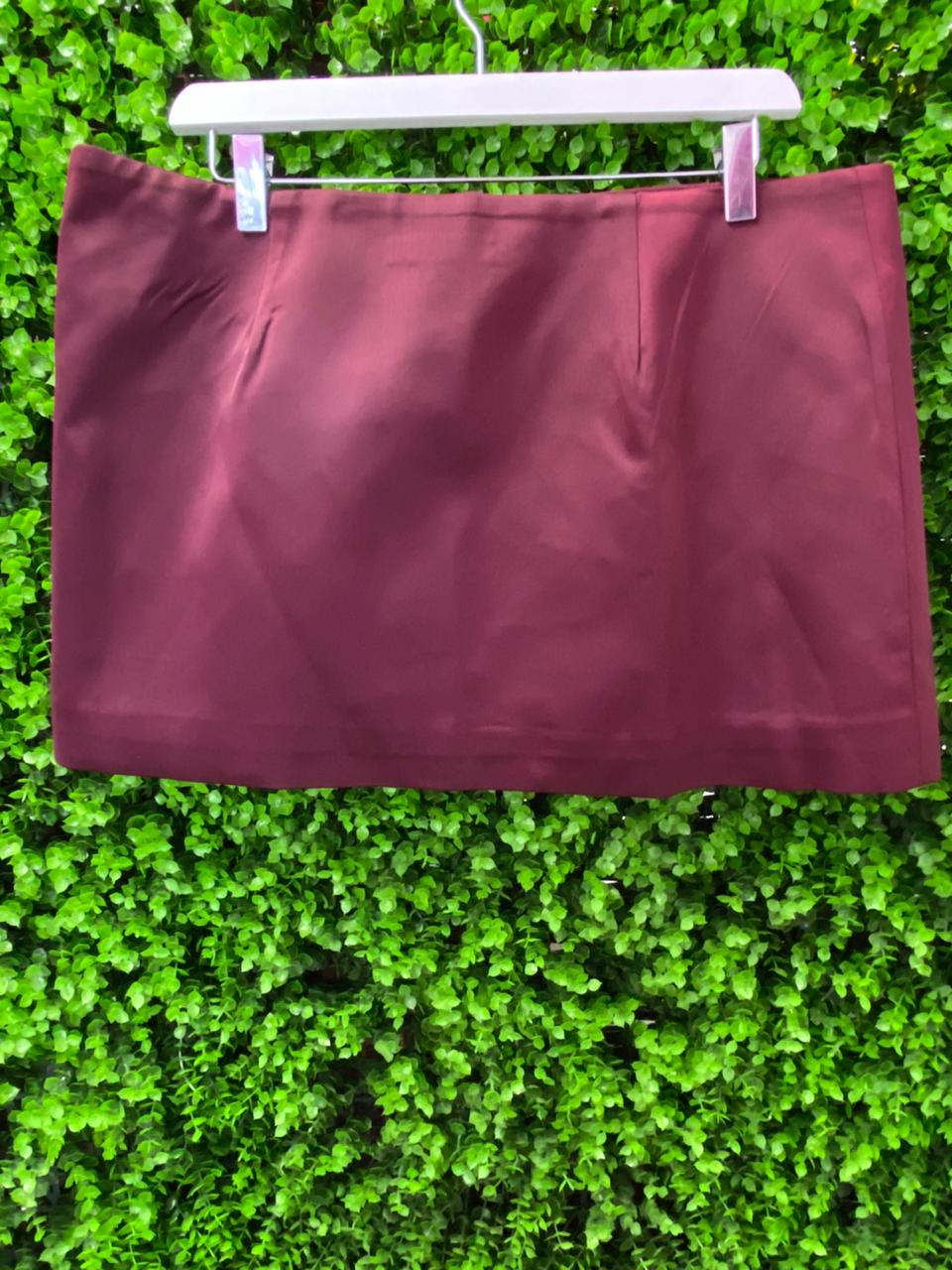 Burgundy Jewel Detail Wrap Mini Skirt