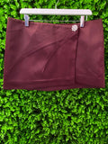 Burgundy Jewel Detail Wrap Mini Skirt