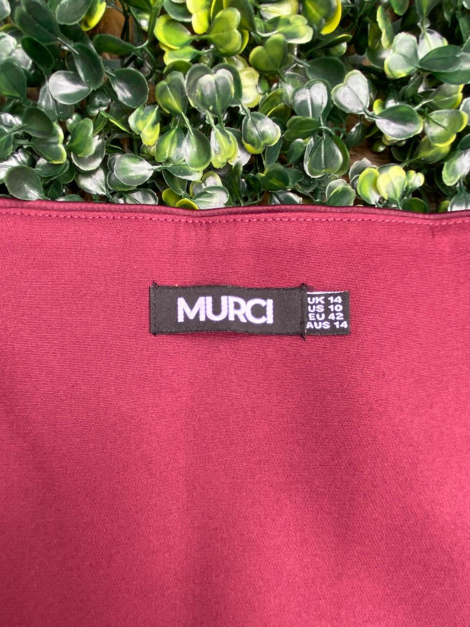 Burgundy Jewel Detail Wrap Mini Skirt