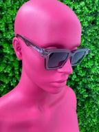 Smoke Angular Cat-Eye Sunglasses