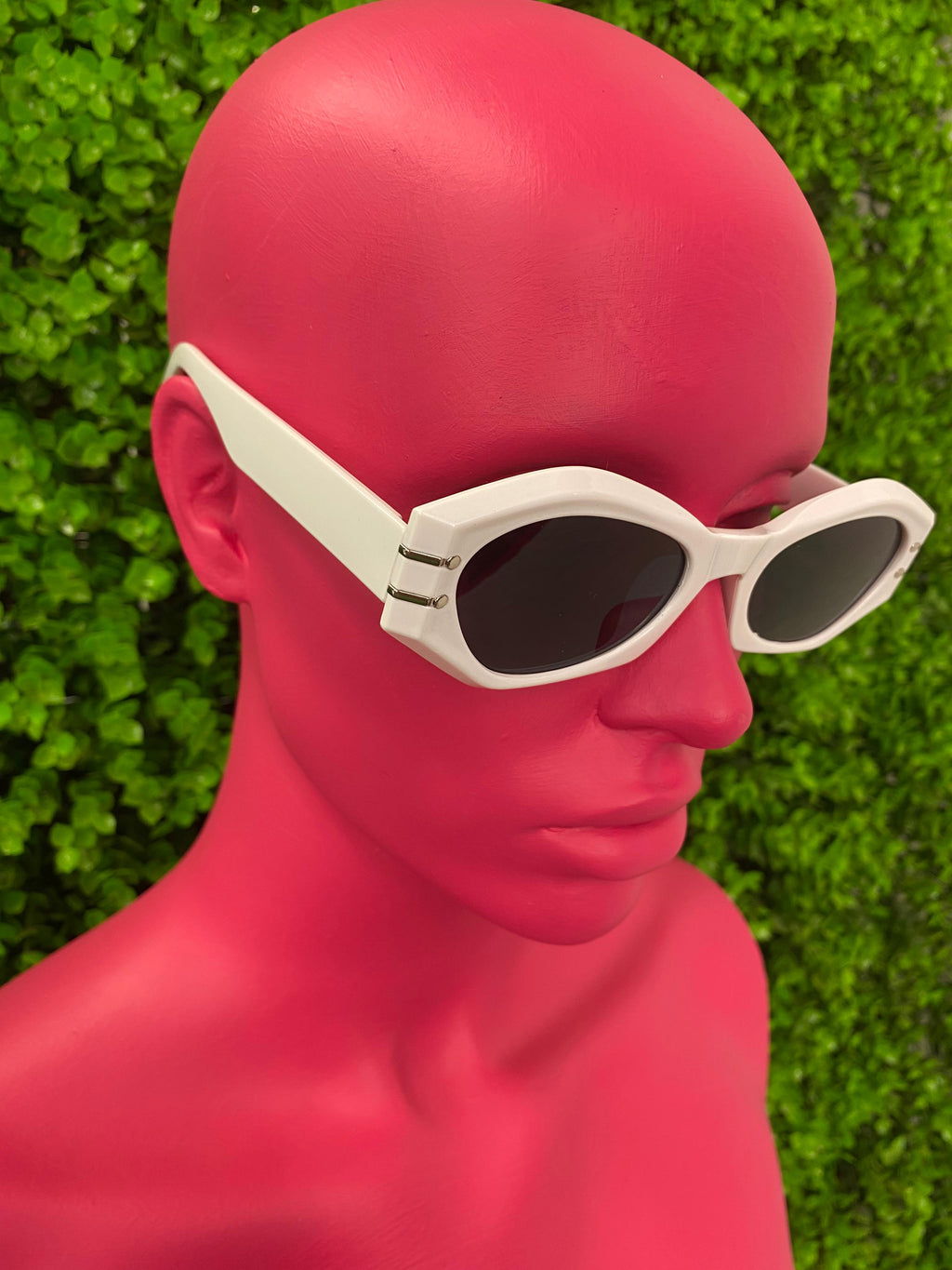 Cream Retro Oval Sunglasses