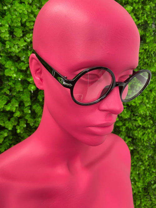 Black Round Statement Sunglasses