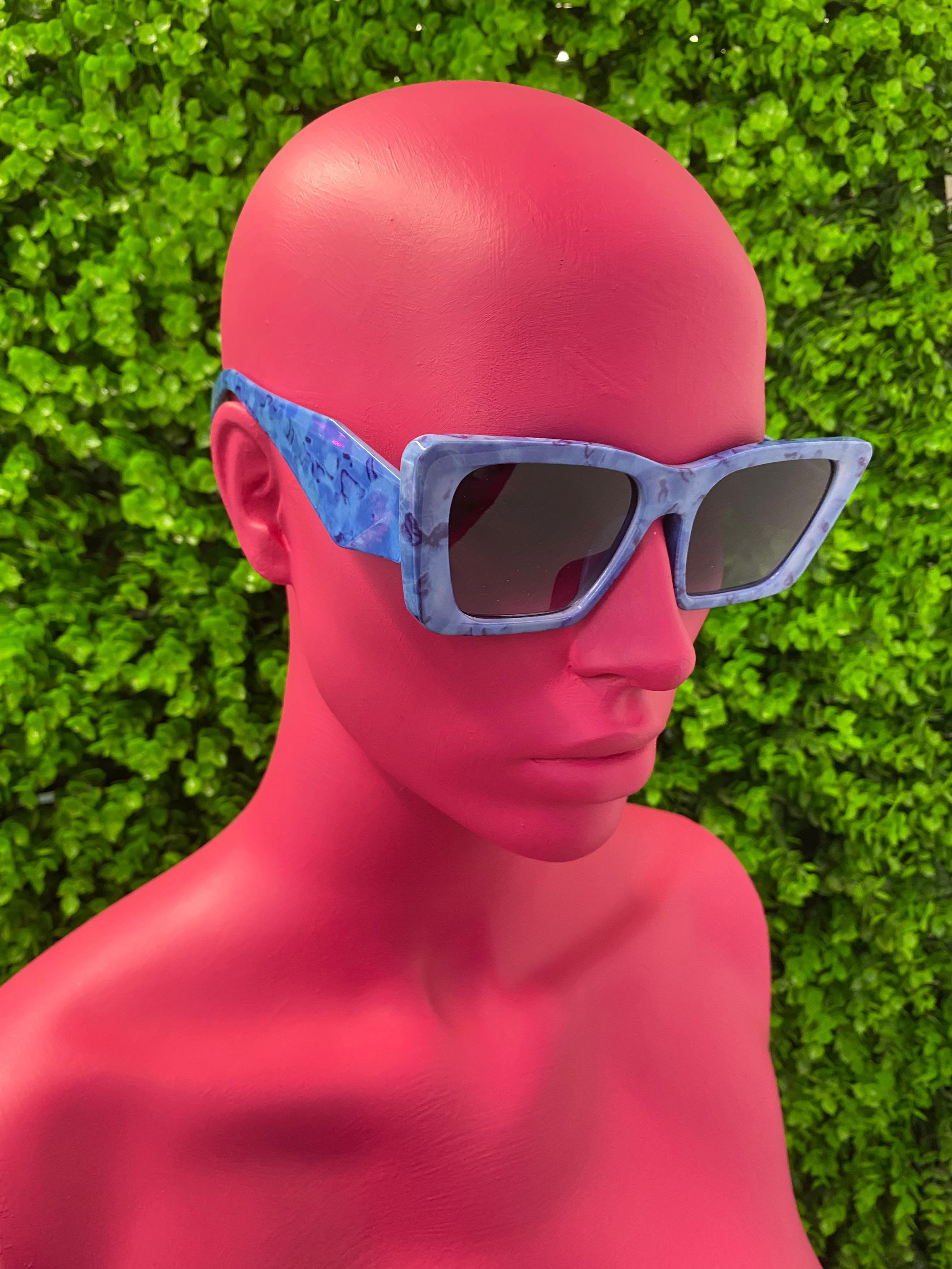 Blue Cat-Eye Sunglasses