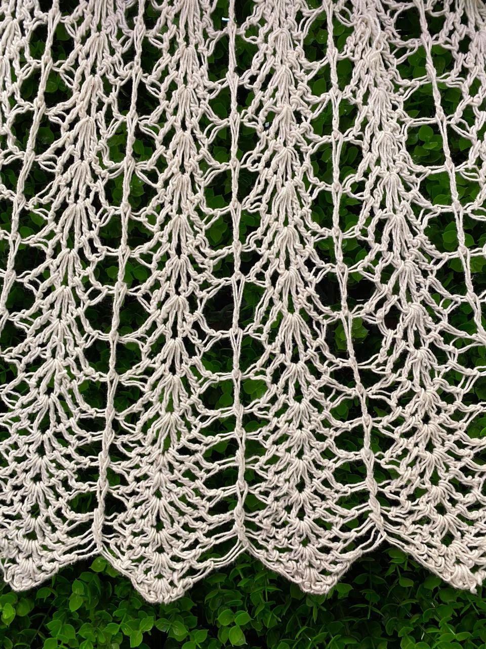 Cream Crochet Open-Knit Top