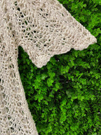 Cream Crochet Open-Knit Top