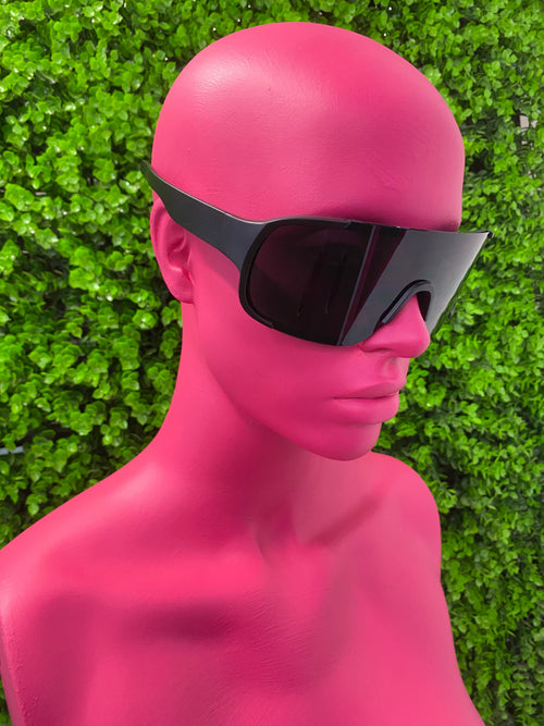 Black Oversized Visor Sunglasses