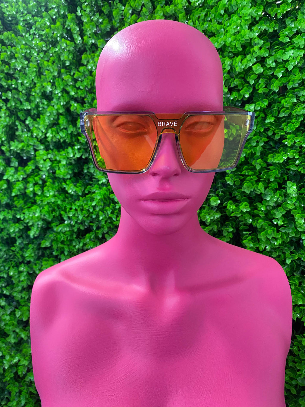 Amber Translucent Shield Sunglasses