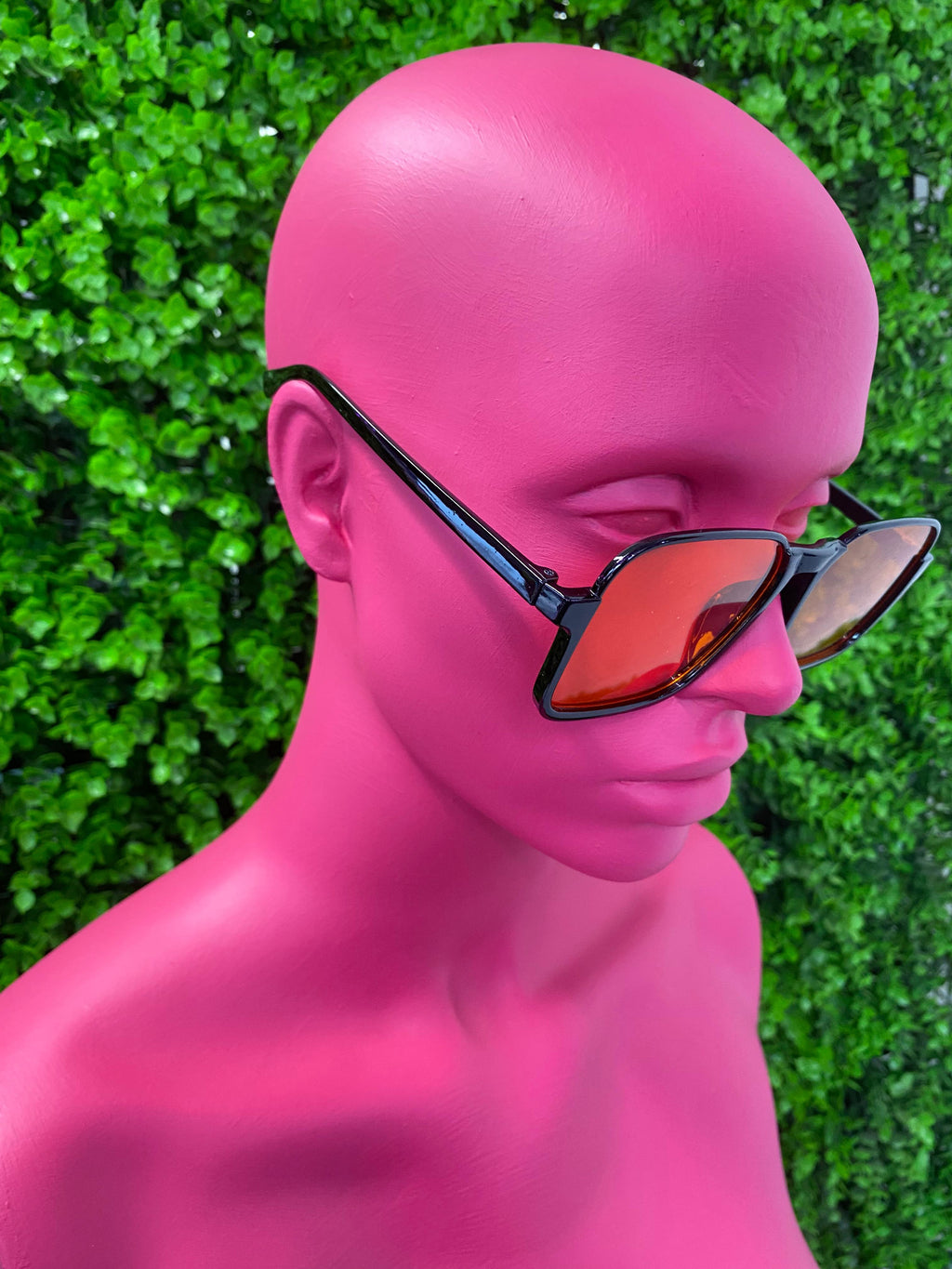 Orange Mirrored Square Sunglasses