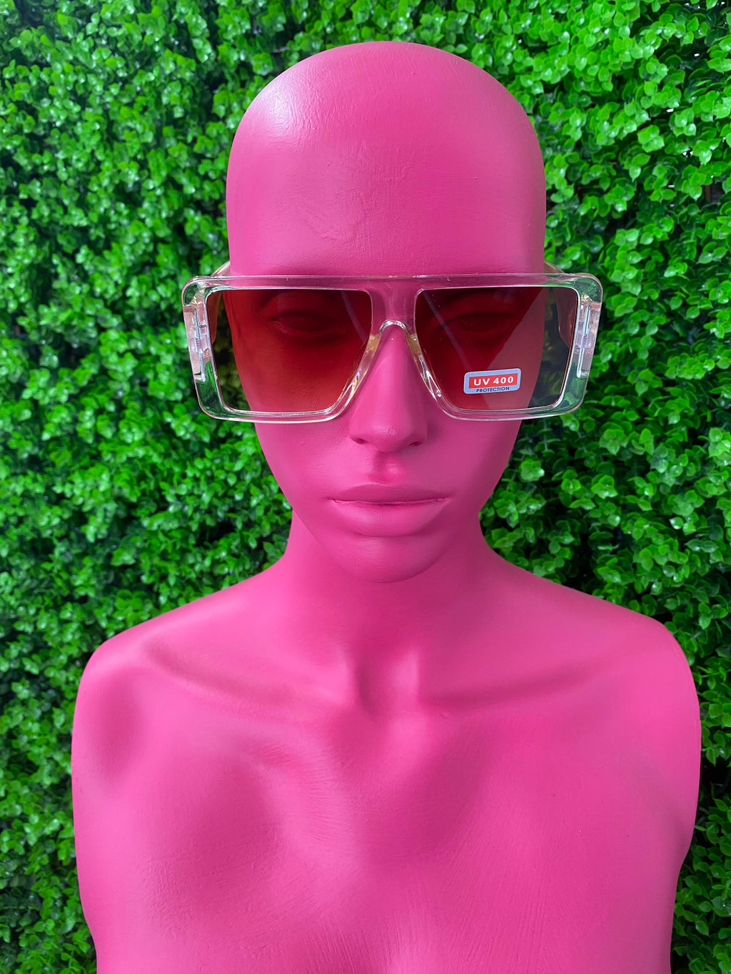 Clear Oversized Shield Sunglasses