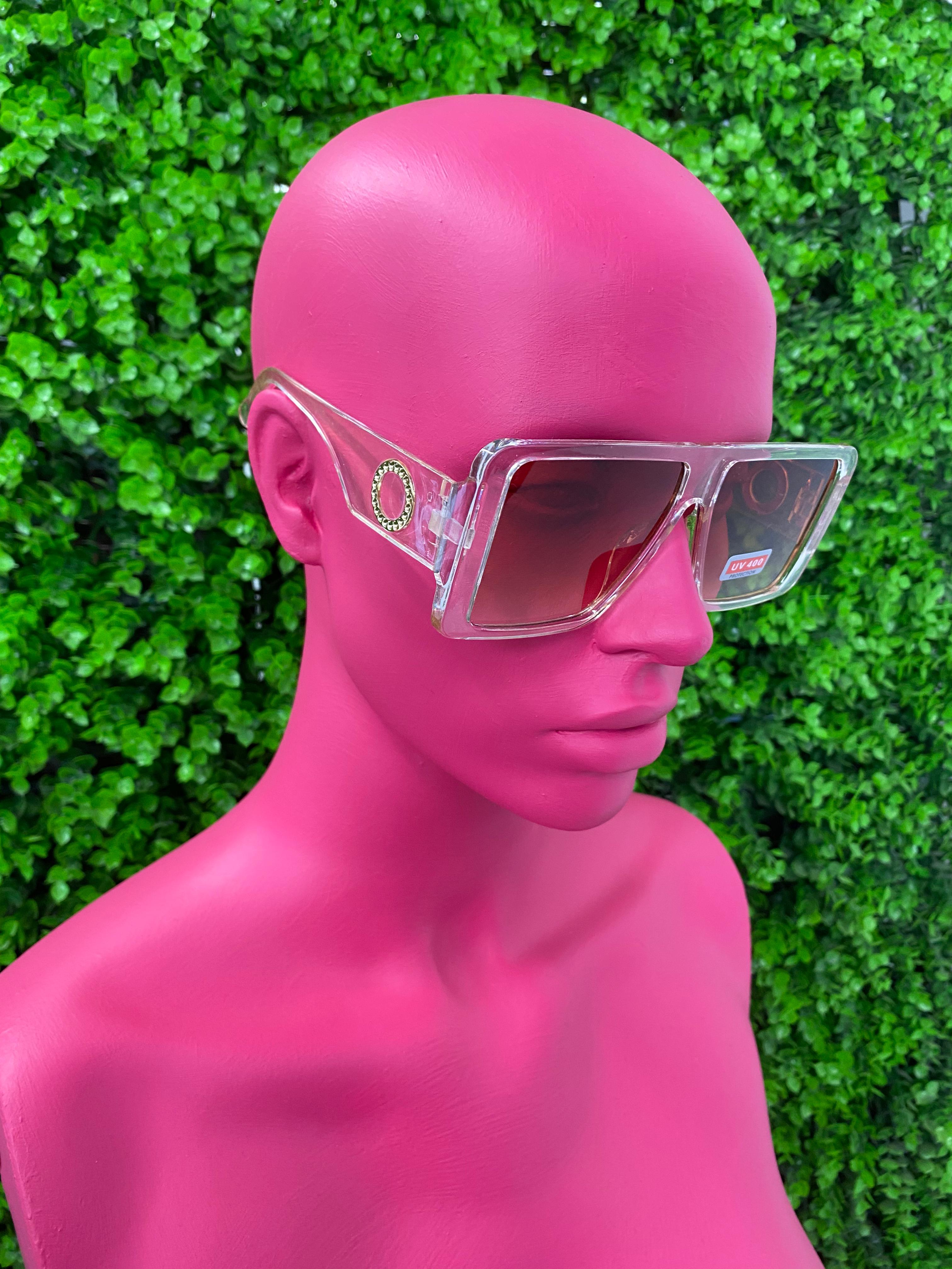 Clear Oversized Shield Sunglasses