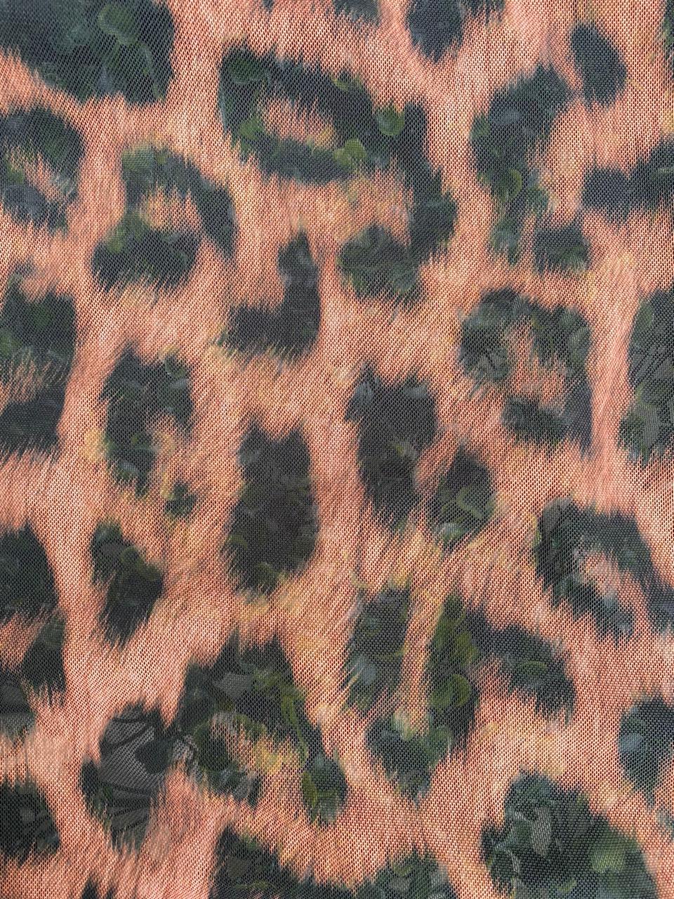 Leopard Print Mesh Dress