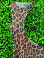 Leopard Print Mesh Dress