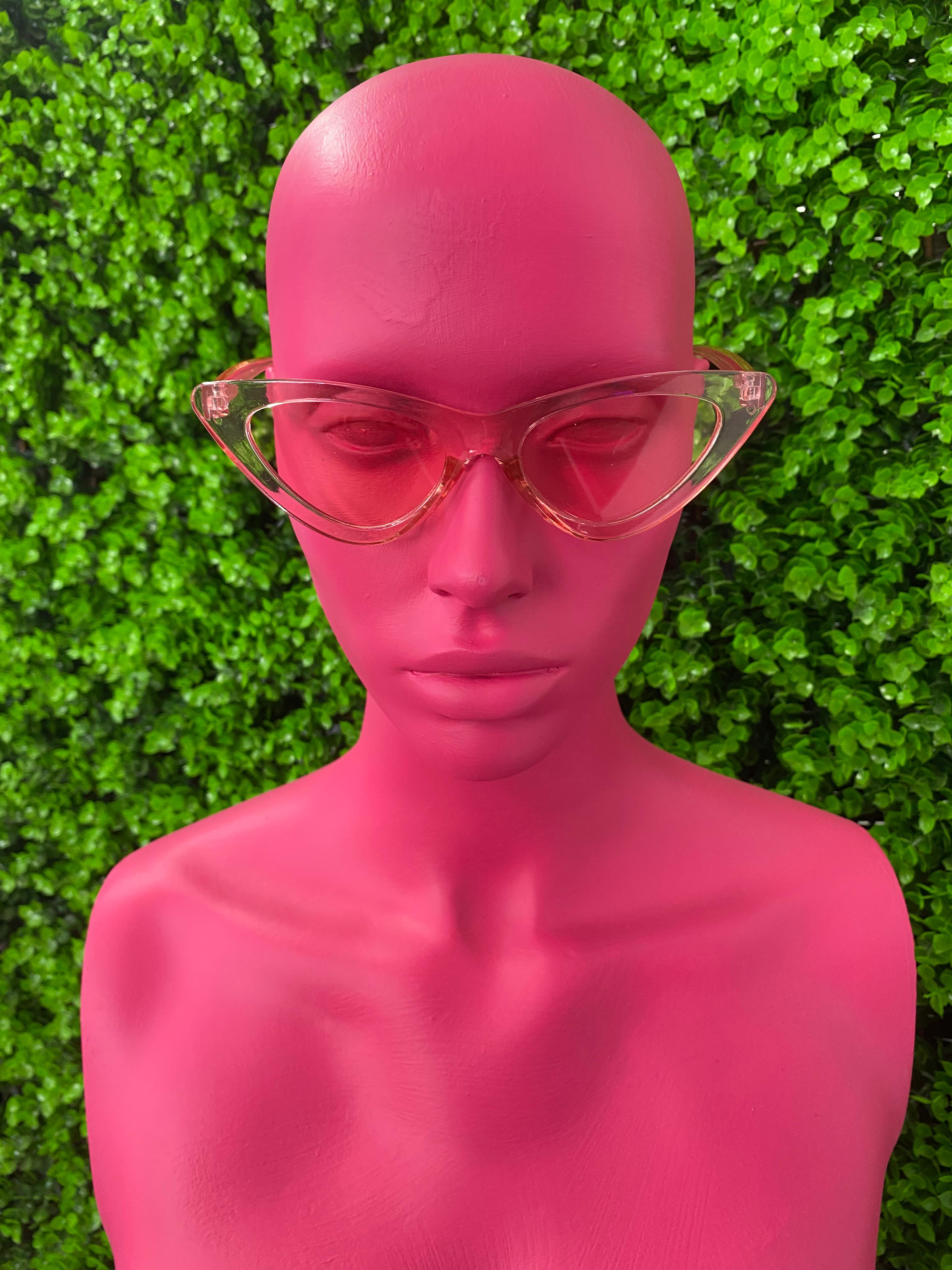 Transparent Blush Cat-Eye Sunglasses